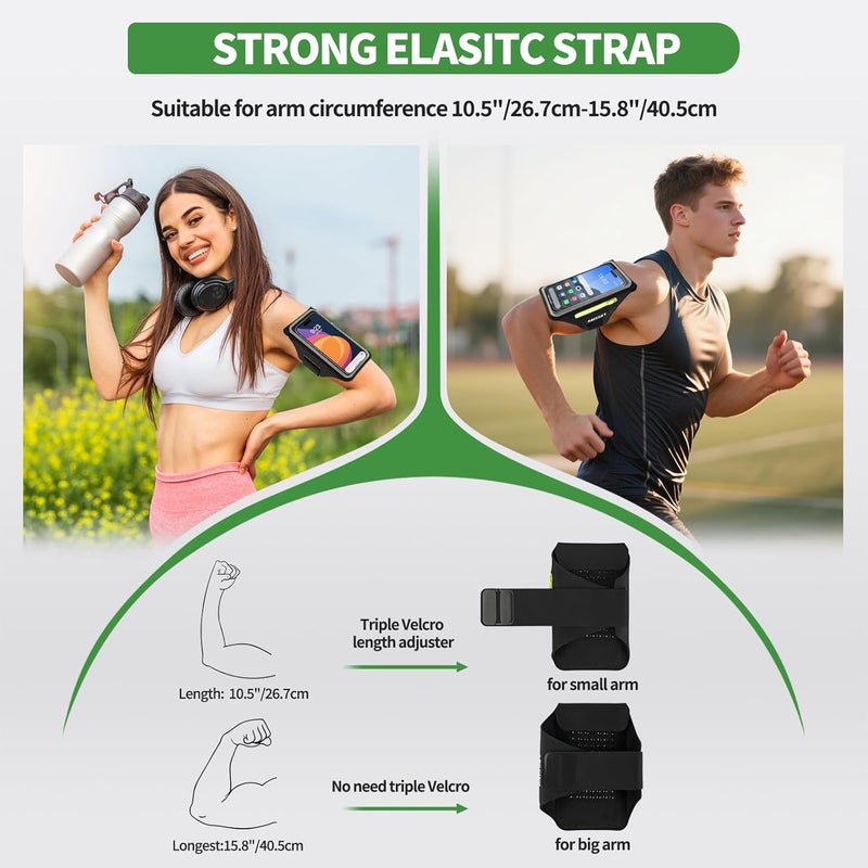 Kebrela Running Armband with Earphone Bag for iPhone 16/15/14 Max/Pro/Plus & Galaxy S20/S10, Touchscreen Compatible, Phone Holder for Running with Card Slot & Key Pockets, Fit Up to 6.9 Phone - Image 5